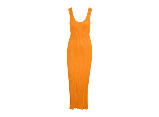 Stine midi dress Bright orange XS Viscose knit midi dress 