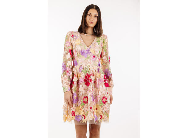 Avery Dress Spring blossoms S 3D flower mini dress 