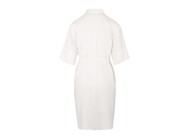 Brita Dress White S Linen shirt dress 