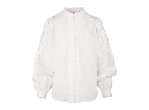 Eloise Blouse White S Cotton lace detail blouse 