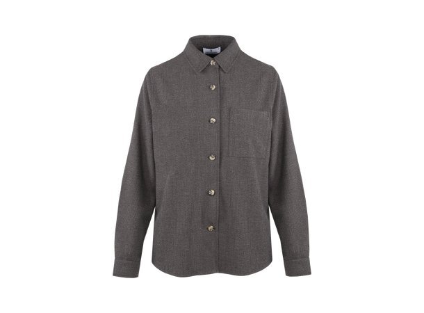 Golda Shirt Brown M Wool look overshirt 