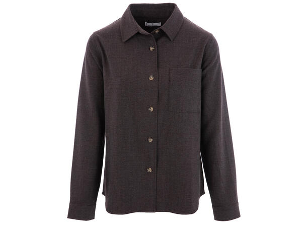 Golda Shirt Brown M Wool look overshirt 