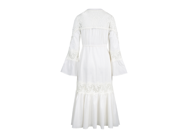 Jasmin Dress White S Cotton lace detail dress 