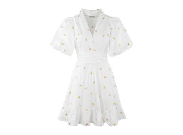 Makayla Dress Golden Haze XS Embroidery poplin dress 