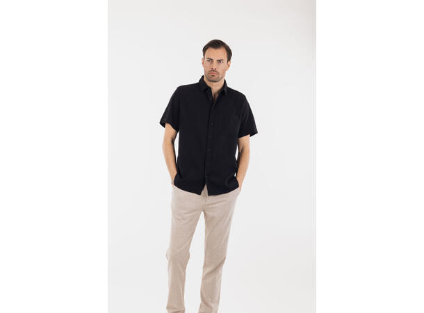Moreno Shirt Black L Vintage wash SS linen Shirt 