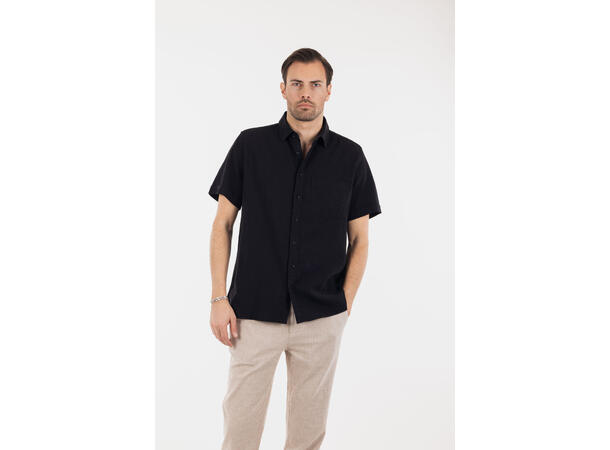 Moreno Shirt Black L Vintage wash SS linen Shirt 