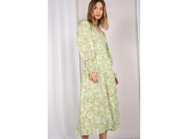 Ulrikke Dress Green AOP M Watercolour pattern dress 