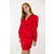 Kiki Dress Lipstick Red M Gathered satin dress 