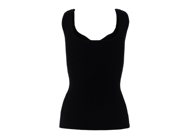 Freja Top Black M Sweetheart rib top 