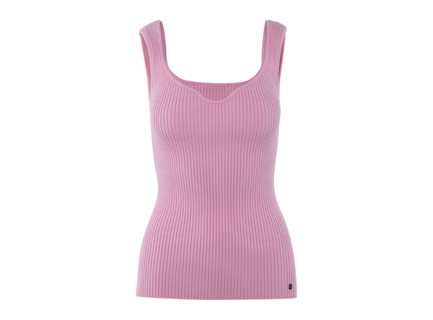 Freja Top Pink M Sweetheart rib top 