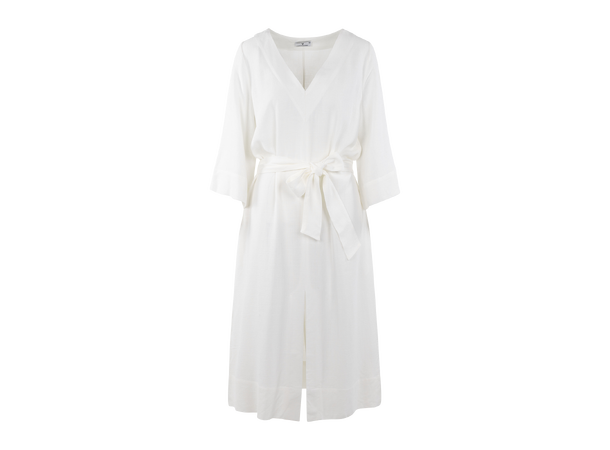 Hedvig Dress White S Tie belt midi dress 