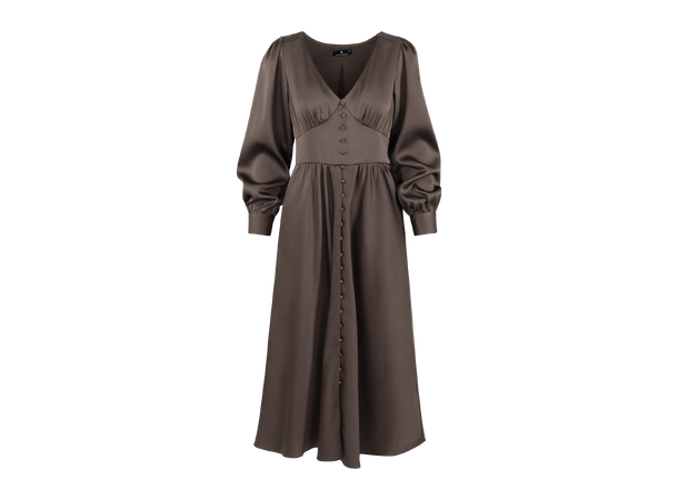 Isolde Dress Chocolate Brown S Midi satin dress 