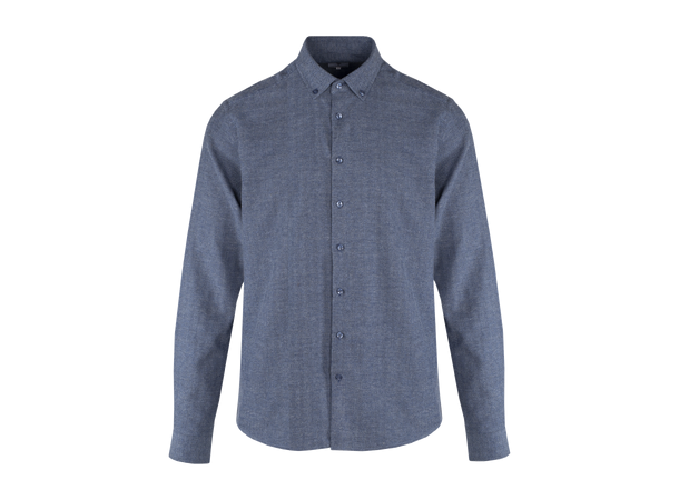 Jon Shirt Navy L Brushed herringbone shirt 