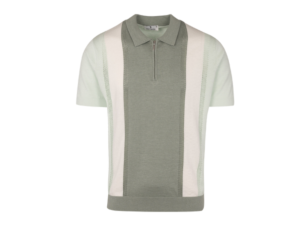 Les Pique Green XXL Viscose zip polo pique 