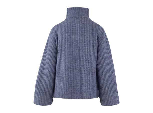 Majken Cardigan Faded Denim XL Zip wool cardigan 