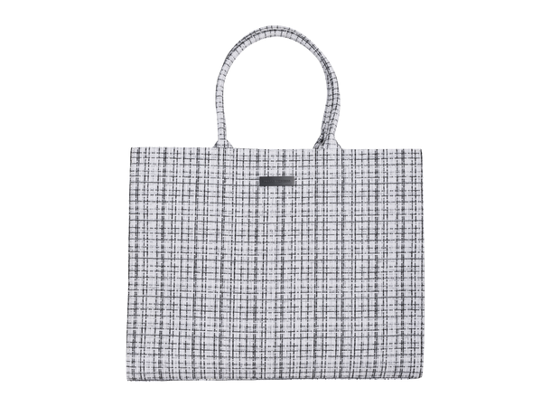 Venice Tote Bag White/Black One Size Boucle tote bag 