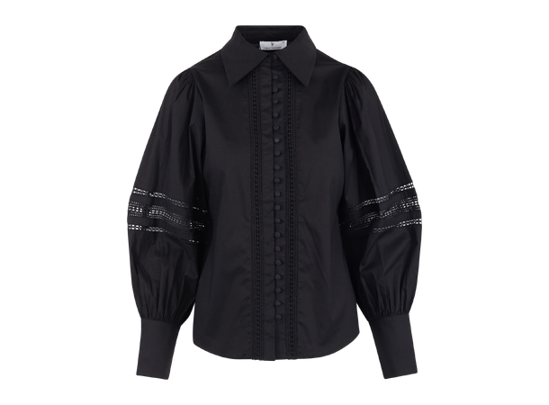 Vreni Blouse Black XL Poplin lace blouse 