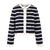 Valentine Cardigan Dark Navy XL Striped cotton jacket 