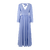 Milena Dress Vista Blue S V-neck open back maxi dress 