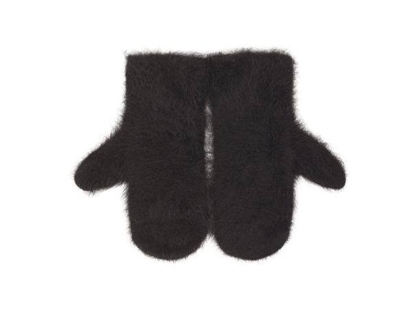 Aba Mittens Black One Size Fury fluffy alpaca mittens 