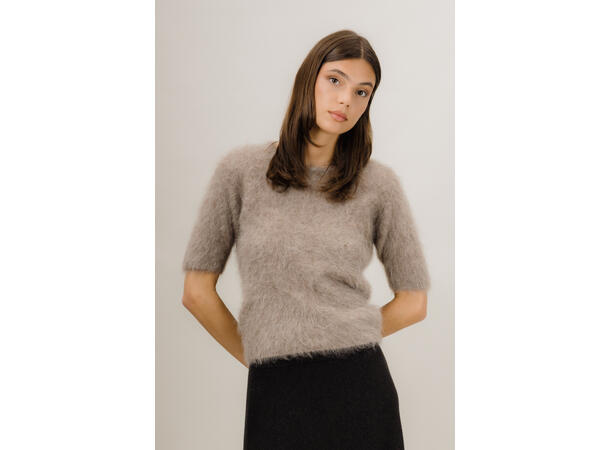 Abby Top Dark Sand S Alpaca SS tee 