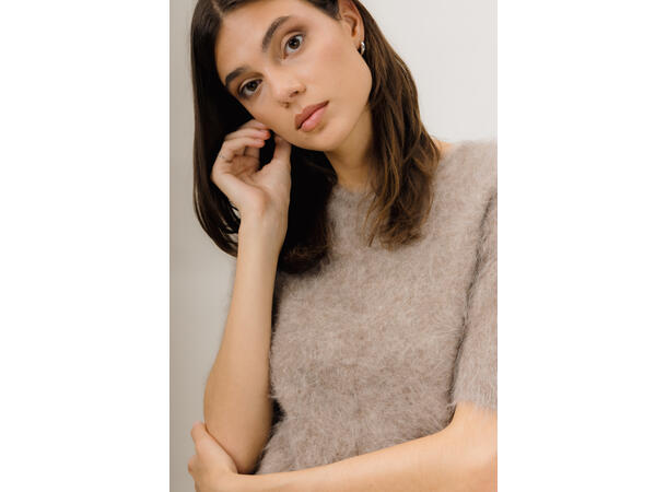 Abby Top Dark Sand S Alpaca SS tee 