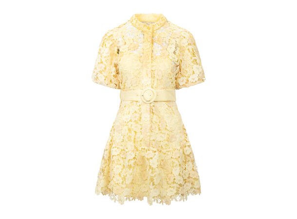 Adeline Dress Yellow Multi L Mini lace dress 