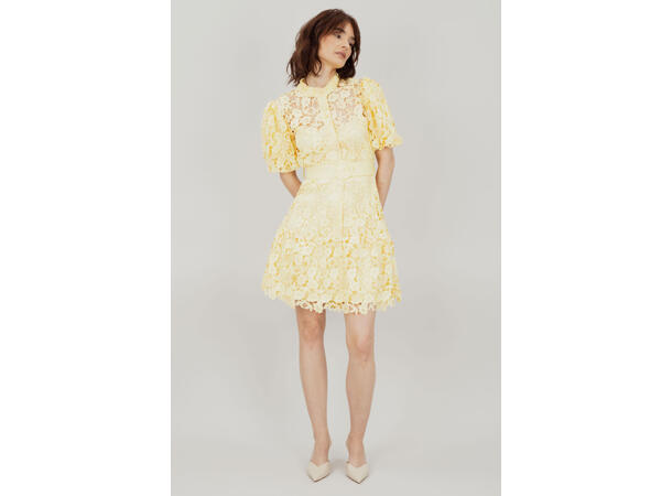 Adeline Dress Yellow Multi L Mini lace dress 