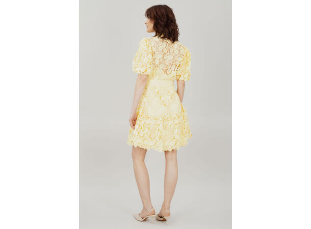 Adeline Dress Yellow Multi L Mini lace dress 