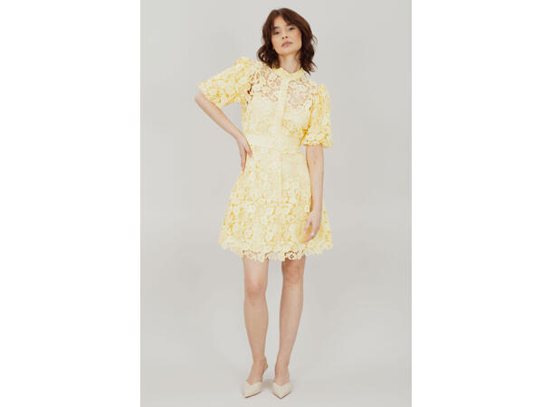 Adeline Dress Yellow Multi L Mini lace dress 