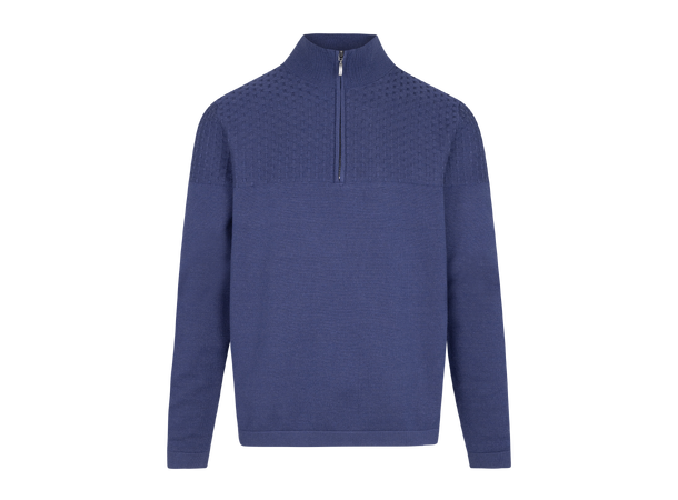 Amman Half-zip Denim XL Viscose brick pattern sweater 