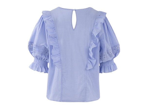 Caressa Top Vista Blue XL Crinkle cotton blouse 