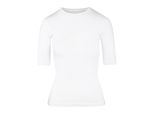 Gaia Top White S Rib SS Tee 