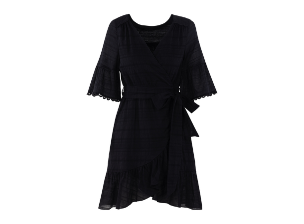 Hilke Dress Black XL Cotton wrap  dress 