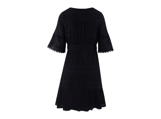 Hilke Dress Black XL Cotton wrap  dress 