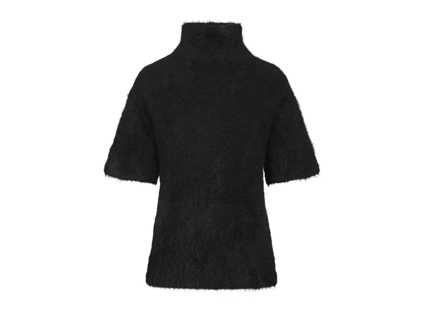 Leah SS Turtleneck Black M Short sleeved alpaca turtleneck 