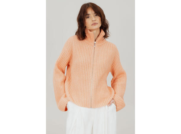 Majken Cardigan Nectarine XL Zip wool cardigan 