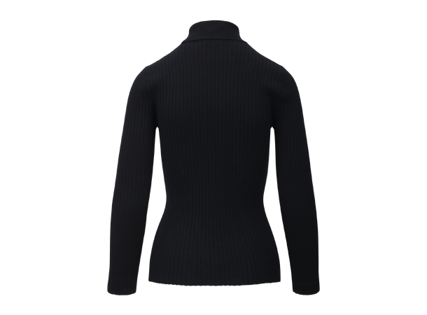Mari Turtleneck Black S Merino rib turtle 