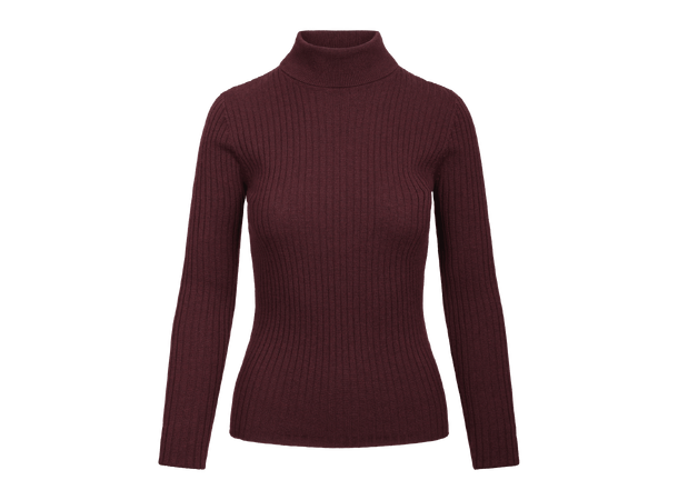 Mari Turtleneck Chocolate Cherry S Merino rib turtle 
