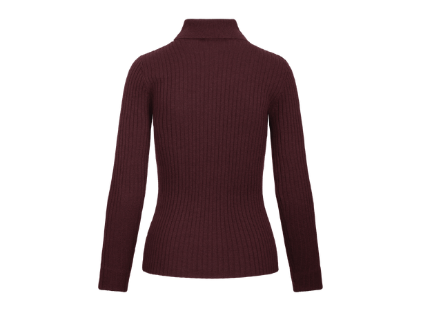 Mari Turtleneck Chocolate Cherry S Merino rib turtle 