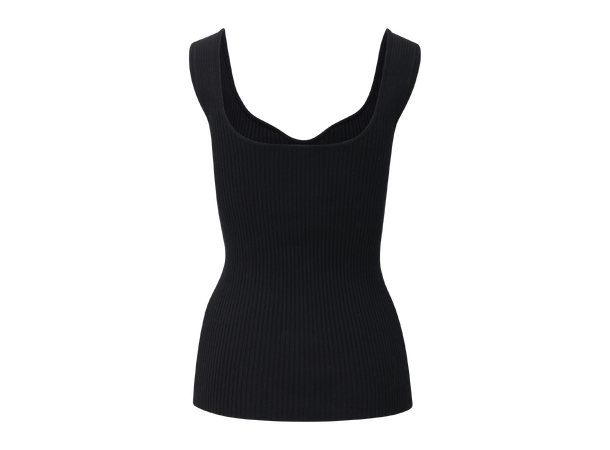 Marita Top Black L Sweetheart rib top 