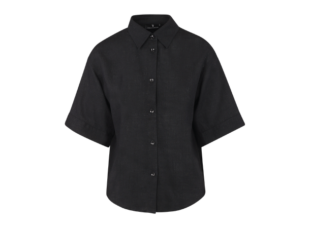 Nemi SS Shirt Black S SS boxy linen shirt 