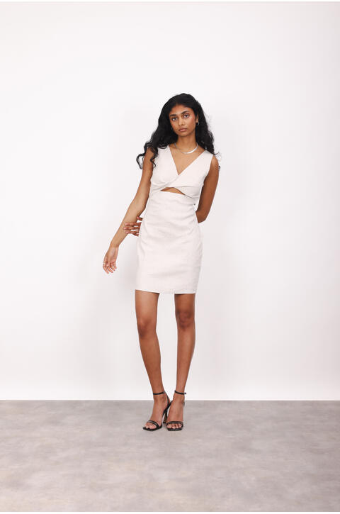 Nikoline Dress Cut-out linen dress