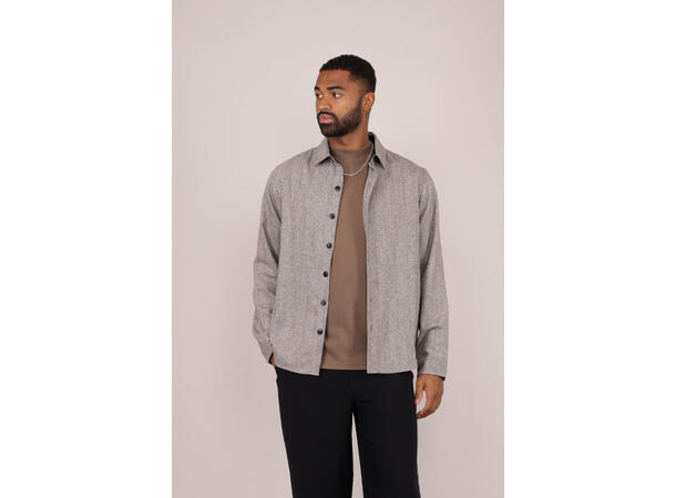 Odion Shirt Brown XL Herringbone wool shirt 