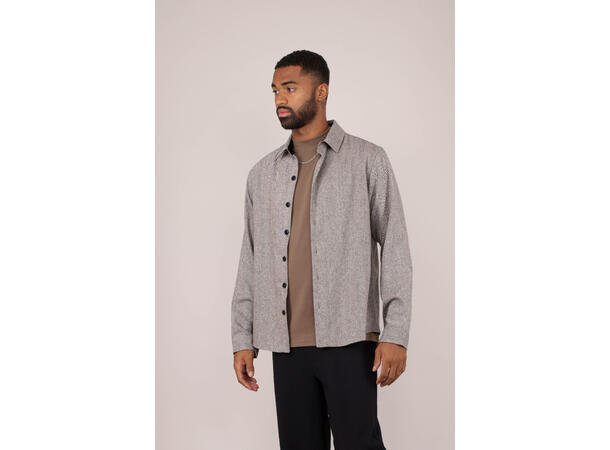 Odion Shirt Brown XL Herringbone wool shirt 