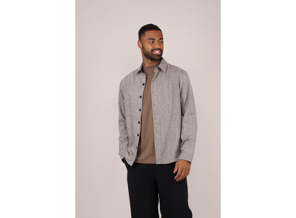 Odion Shirt Brown XL Herringbone wool shirt 