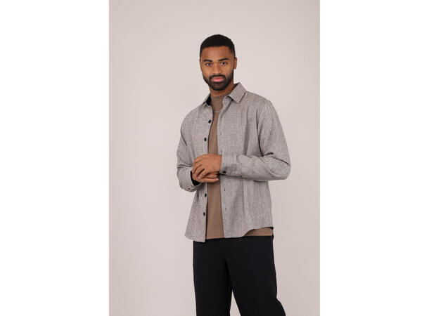 Odion Shirt Brown XL Herringbone wool shirt 
