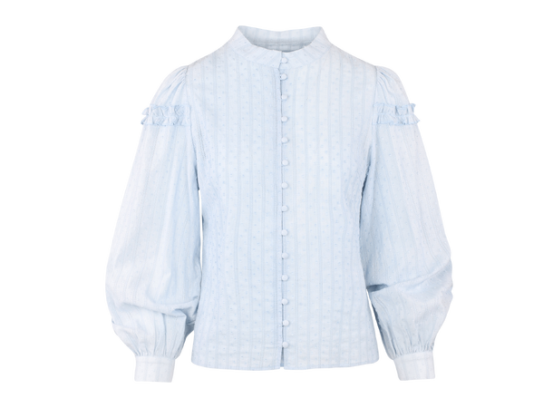 Otilie LS Blouse Light Blue S Blouse with ruffles 