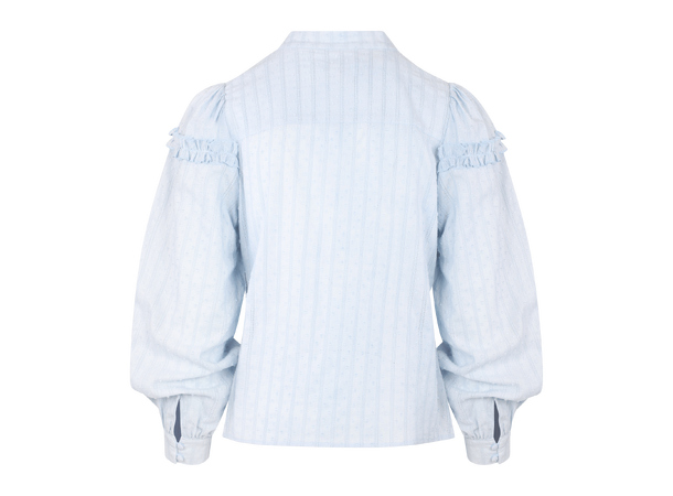 Otilie LS Blouse Light Blue S Blouse with ruffles 