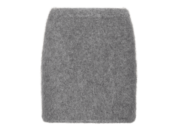 Phoebe Skirt Dark Grey S Furry mohair mini skirt 